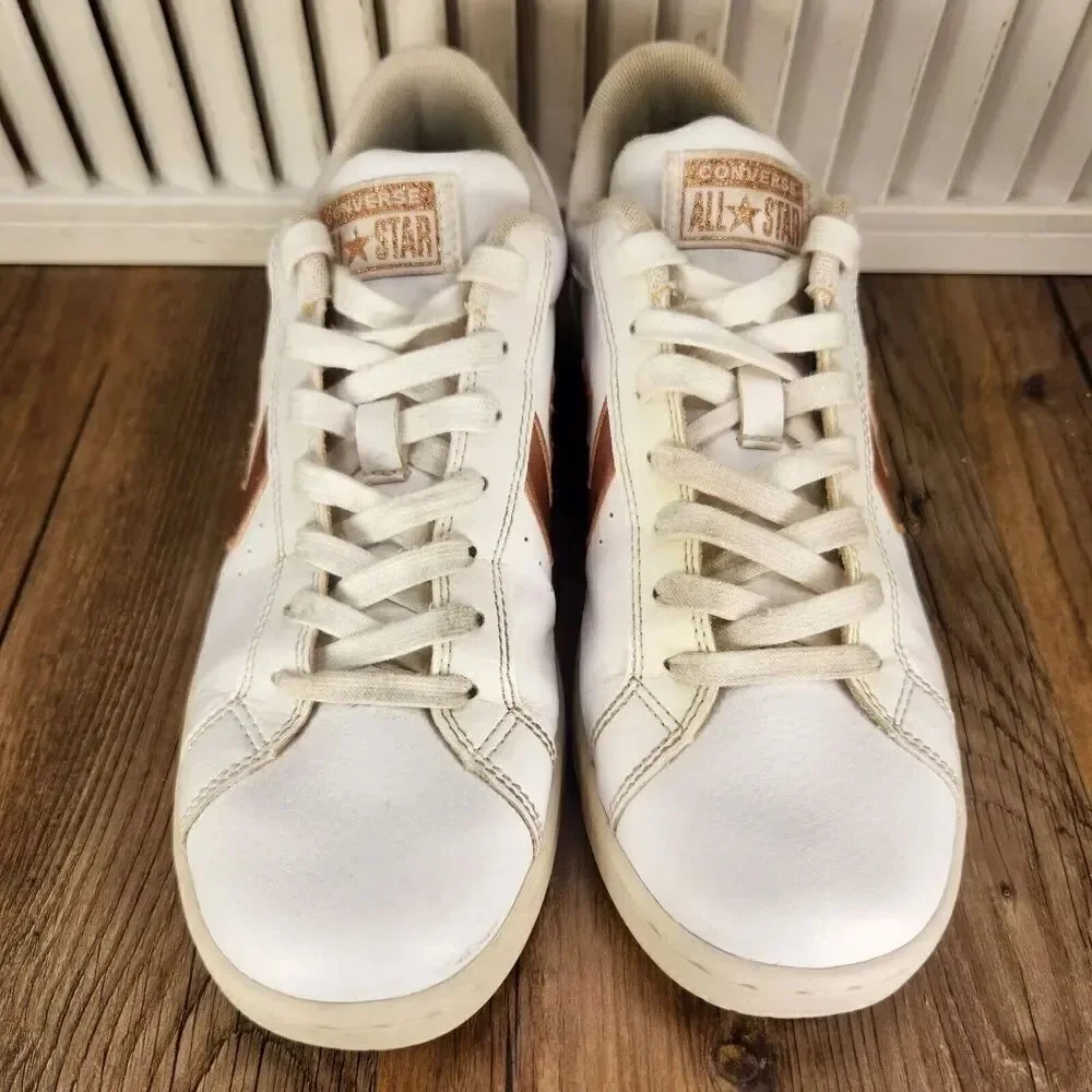 Womens 7 Converse EV3 OX 162868C White Rose Gold Skater Fashion Sneakers Shoes